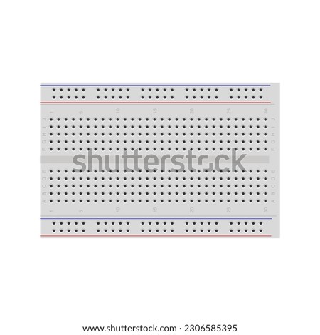 Half breadboard vector illustration, providing graphic designers with a visual representation of a half-sized breadboard commonly used for prototyping and experimenting with electronic circuits