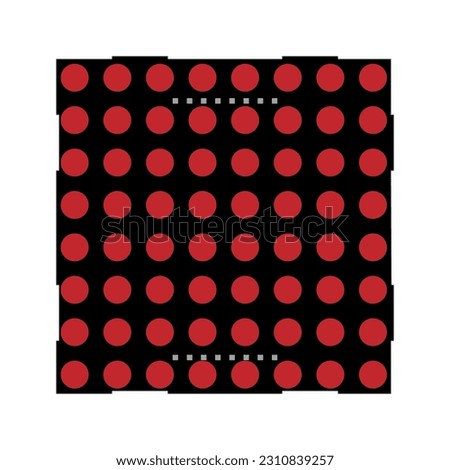 8x8 Red LED Matrix Vector Illustration: Displaying the Design and Configuration of an 8x8 Matrix of Red LEDs, Presented in a Captivating Visual Design