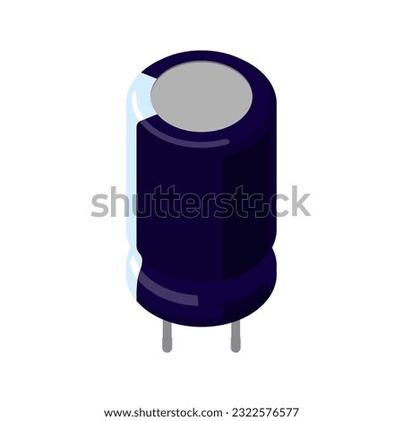 A detailed and accurate vector illustration of a polarized capacitor