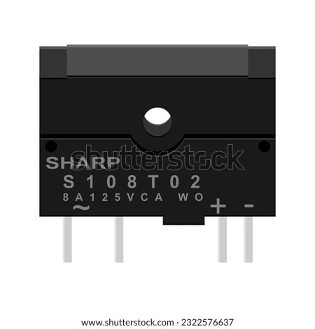 Vector illustration showcases a Single Pole Double Throw (SPDT) relay, a versatile electrical switch commonly used in various electronic applications