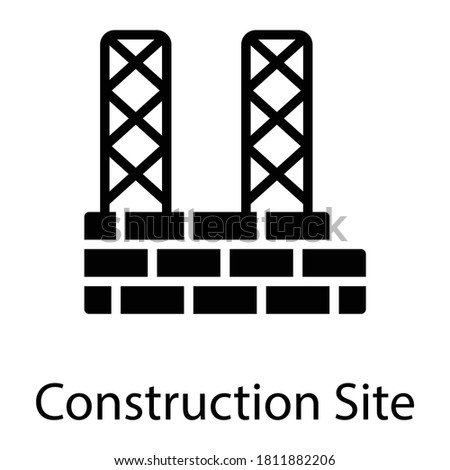 construction site glyph icon, glyph vector design