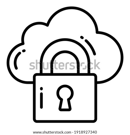 Cloud, Protection and security vector icons set cyber computer network business data technology