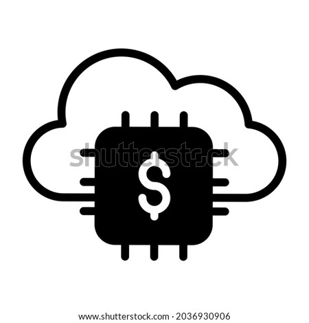 fintech technology filled outline icon, business and finance icon.