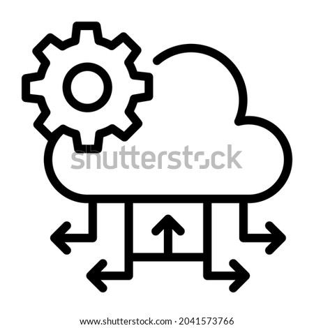 cloud computing outline design, SEO and web flat design for mobile concepts and web apps. Collection of modern infographic logo and pictogram.