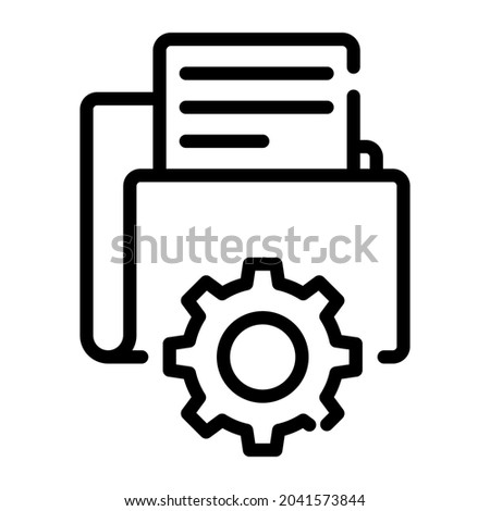 folder setting outline design, SEO and web flat design for mobile concepts and web apps. Collection of modern infographic logo and pictogram.