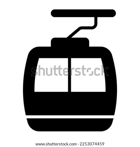 An icon of cable car showing concept of adventure, cable transport vector