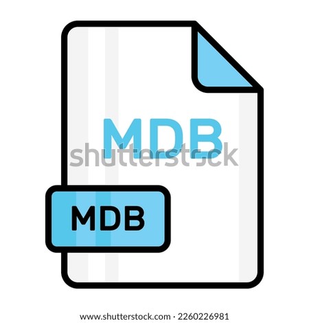 An amazing vector icon of MDB file, editable design