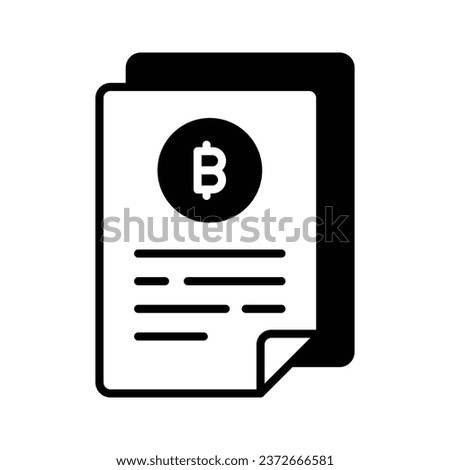 Well designed icon of bitcoin document, Btc with document