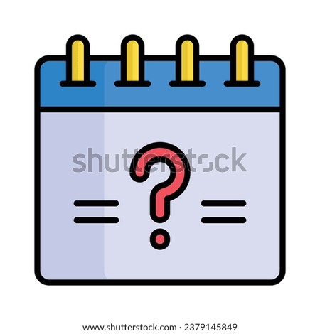 Calendar with interrogation symbol ready to use vector