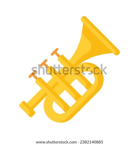 Trumpet icon in trendy style, music instrument, musical art and composition theme Vector illustration