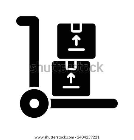 Luggage cart, parcel trolley vector design isolated on white background, dolly icon