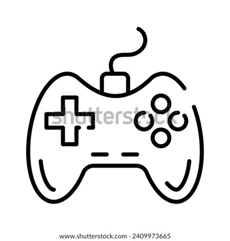 Game console or game controller, computer gaming, gamepad vector, icon of joystick gamepad