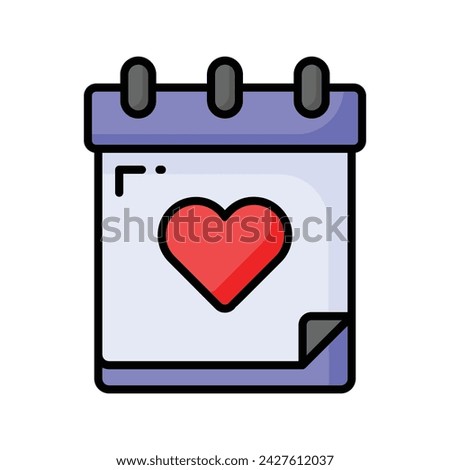 Calendar with heart showing concept icon of annual event vector design