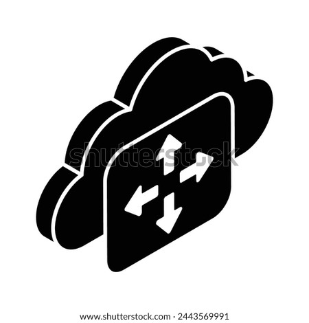 Have a look at this visually perfect icon of cloud distribution in isometric style