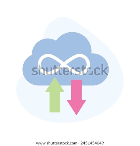 Arrows with cloud is showing concept of data transfer, editable ready to use vector