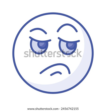 Pixel perfect icon of jealous emoji, isolated on white background