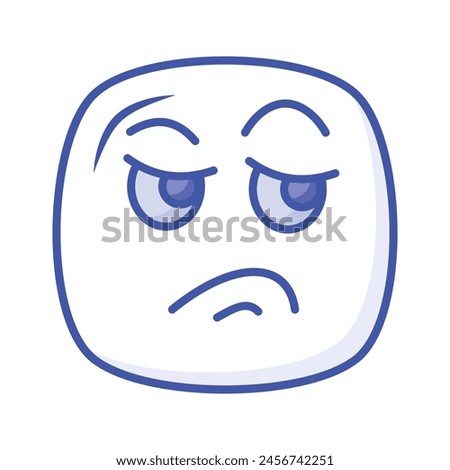 Pixel perfect icon of jealous emoji, isolated on white background