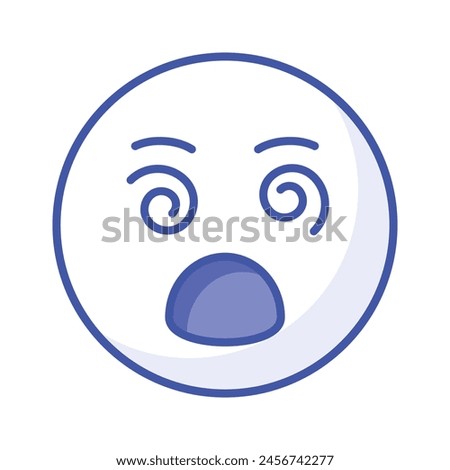 Dizzy emoji icon, dizziness expression vector design