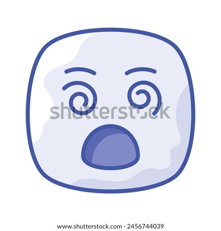 Dizzy emoji icon, dizziness expression vector design