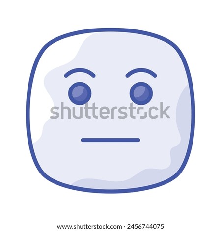 Grab this amazing icon of indifferent emoji, customizable flat vector