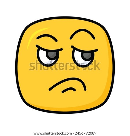 Pixel perfect icon of jealous emoji, isolated on white background