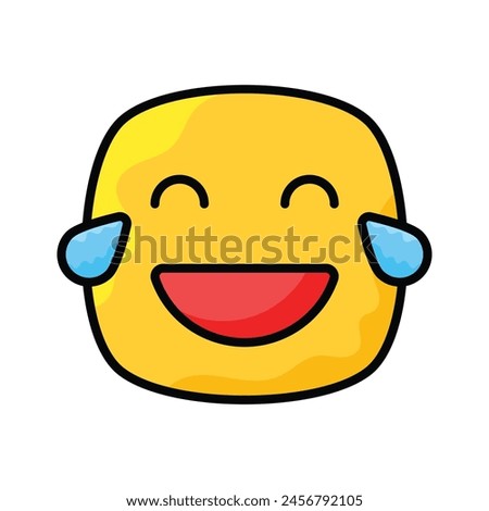 An edible icon of laughing emoji, easy to use and download