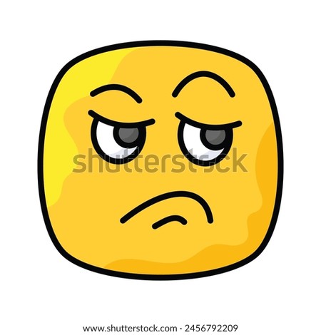 Pixel perfect icon of jealous emoji, isolated on white background