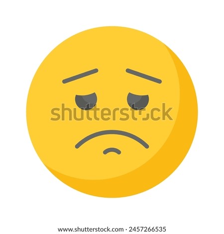 Get your hands on perfectly designed sad emoji icon, customizable vector