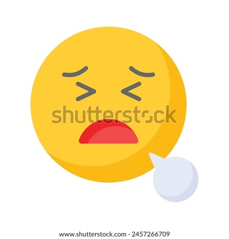 Unique and premium vector of tired emoji, editable icon