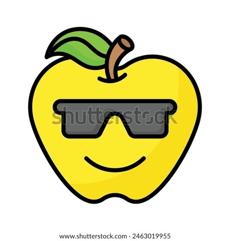 Glasses on emoji face showing concept icon of cool emoji, proud emoji