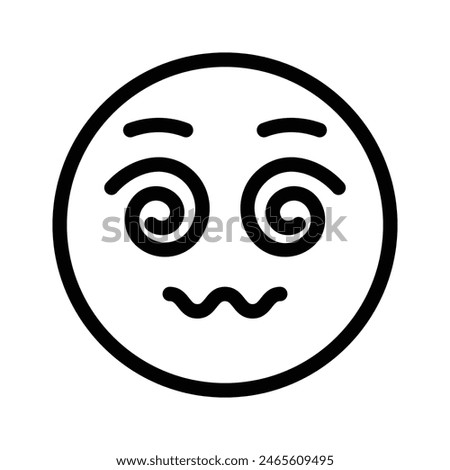 Dizzy emoji icon, dizziness expression vector design