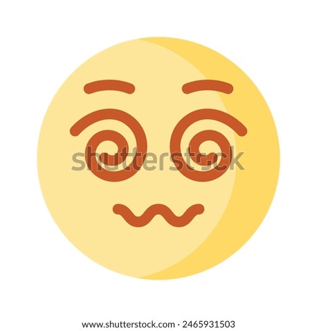 Dizzy emoji icon, dizziness expression vector design