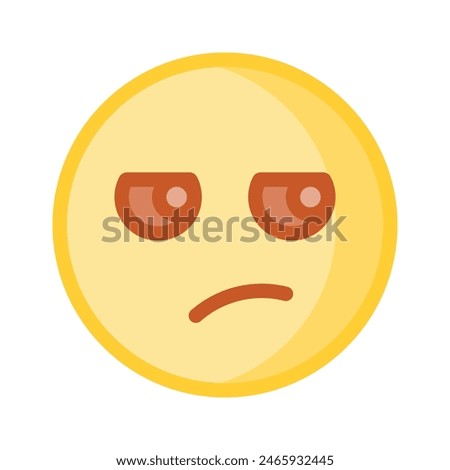 Pixel perfect icon of jealous emoji, isolated on white background