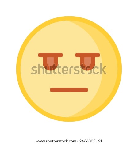 Bored face expression, icon of bored emoji, premium vector