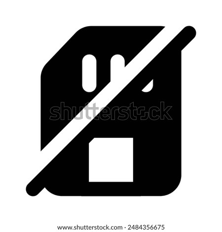 Disabled sd card storage icon design, ready to use vector