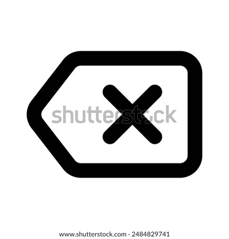 Backspace button icon, user interface vector design