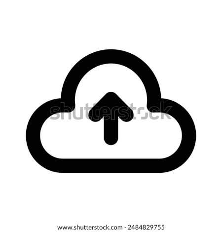 Cloud uploading, cloud with upward arrow, concept of cloud upload