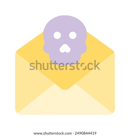 Cross sign on mail denoting icon of mail error, spam mail vector design