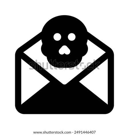 Cross sign on mail denoting icon of mail error, spam mail vector design