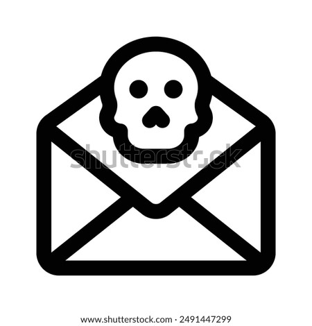 Cross sign on mail denoting icon of mail error, spam mail vector design