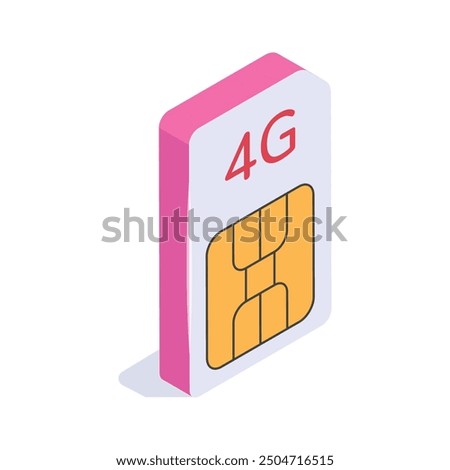 Take a look at this creative isometric icon of sim card in editable style