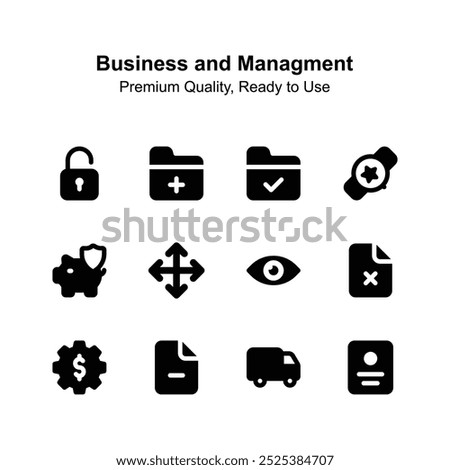 Pixel perfect business and management icons in trendy design style