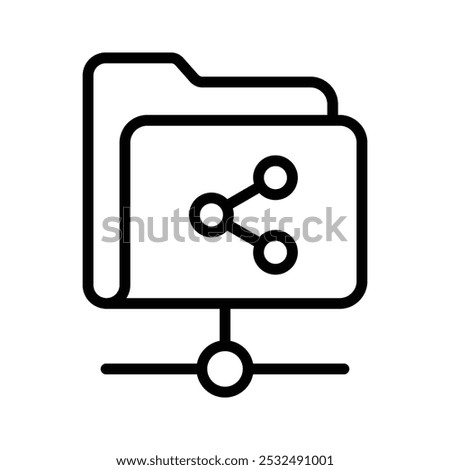 Shared folder, network folder icon design, premium vector