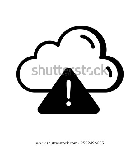 Exclamation mark with cloud showing concept icon of cloud error