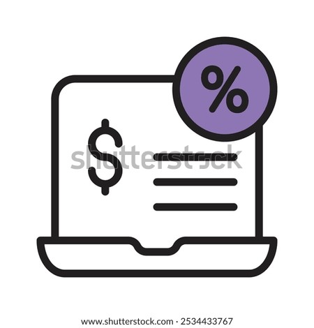 Try this flat icon of finance platform, represents by a laptop and a dollar sign on it