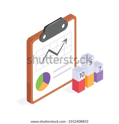 A clipboard displaying a report with bar graphs, symbolizing organized business data