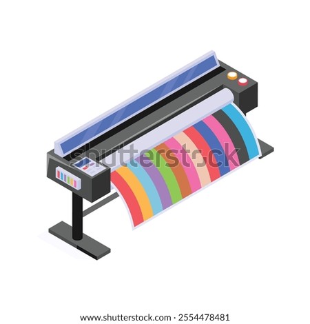 Grab this amazing icon of flex printing machine in modern style