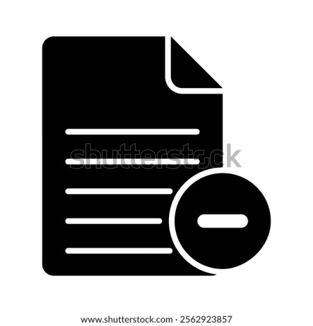 A document with a minus symbol, indicating file deletion