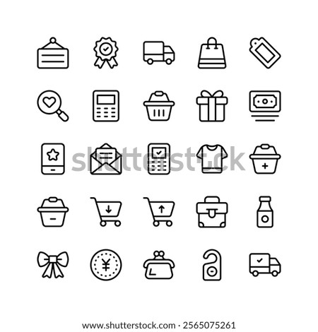 Pack of shopping ecommerce icons in modern design style