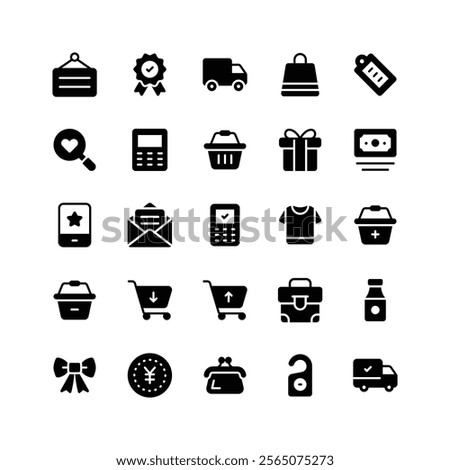 Pack of shopping ecommerce icons in modern design style